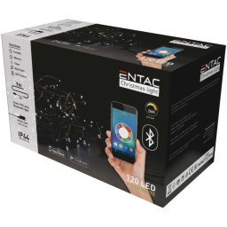 Karácsonyi IP44 fényfüzér 120 LED, meleg fehér, 9 m, mobilról vezérelhető, 8 program