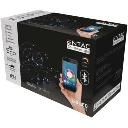 Karácsonyi IP44 fényfüzér 120 LED, hideg fehér, 9 m, mobilról vezérelhető, 8 program