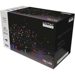 Karácsonyi IP44 700 LED fürtös fénysor, többszínű (RGB), 14 m
