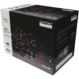 Karácsonyi IP44 240 LED füzér, többszínű (RGB), 24 méter, 8 program