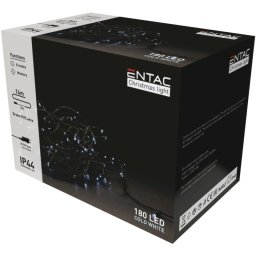 Karácsonyi IP44 180 LED fényfüzér, hideg fehér, 14 m, 8 program