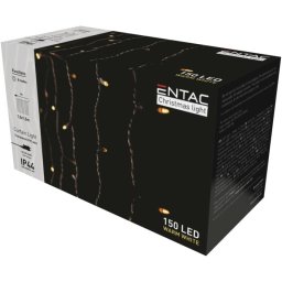 Karácsonyi fényfüggöny IP44 150 LED 1,5 x 1,5 m, meleg fehér, 8 funkció