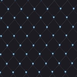 Fényháló, hideg fehér, 2x1 méter, fekete kábel, 96 LED