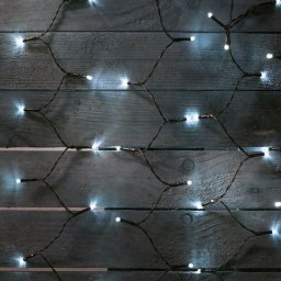 Fényfüggöny, hideg fehér, 1,5x1,5 m, fekete kábel, 198 LED