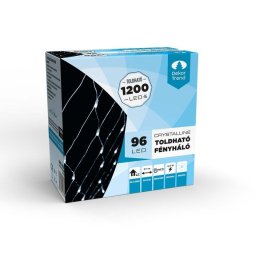 Dekortrend toldható LED fényháló 2,0x1,0 m 96 db HIDEG FEHÉR LED-del, átlátszó kábellel