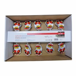 Dekor fényfüzér, mikulás figurával - 10 LED, 2 m
