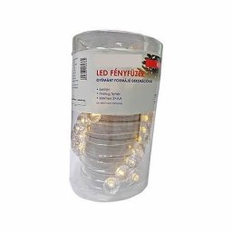 Dekor fényfüzér, gyémánt formákkal, 40 LED, elemes, meleg fehér