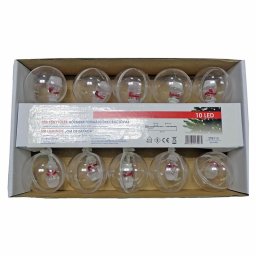 Dekor fényfüzér gömbök, piros hóember figurával - 10 LED, 2 m