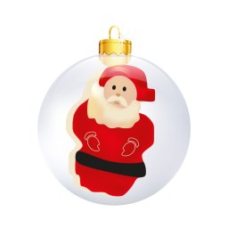 Dekor fényfüzér gömbök, mikulás figurával - 10 LED, 2 m