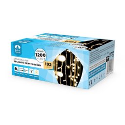 Crystalline toldható fényfüggöny 2x0,9m, 192 LED, meleg fehér, átlátszó kábellel