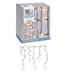 6 méteres, 180 LED-es jégcsap fényfüzér, meleg fehér (hálózati adapterrel)