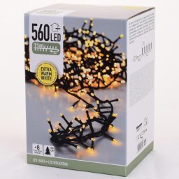 560 LED-es extra meleg fehér, sűrű fényfüzér, 8 programmal - 11 méter