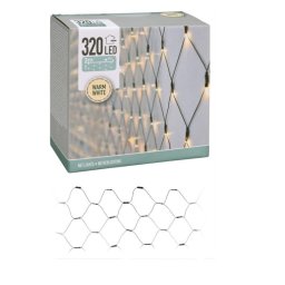 320 LED-es 3 x 1,5 méteres fényháló, kül- és beltéri, hálózati - meleg fehér