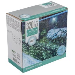320 LED-es 3 x 1,5 méteres fényháló, kül- és beltéri, hálózati - hideg fehér