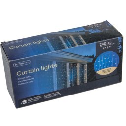 240 LED-es, átlátszó kábeles fényfüggöny, 2 x 2 m - meleg fehér