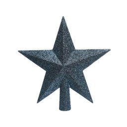 Karácsonyfa csúcsdísz, csillag alakú, 19 cm - éjkék