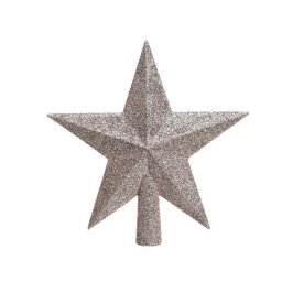 Karácsonyfa csúcsdísz, csillag alakú, 19 cm - halvány rózsaszín