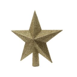 Karácsonyfa csúcsdísz, csillag alakú, 19 cm - arany