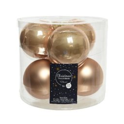Karácsonyi üveggömb, 8 cm, 6 db - vajkaramell