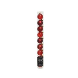 Karácsonyi üveggömb, 3 cm, 9 db - piros / bordó