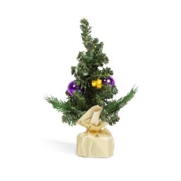 Mini műfenyő díszekkel – 20 cm
