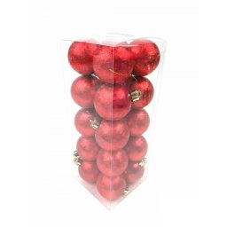 Karácsonyi gömb matt 4 cm - Piros - 20 db / csomag