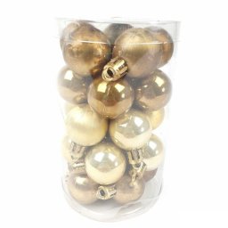 Karácsonyi gömb csőben 3 cm - arany - 25 db / csomag