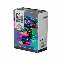Színes fényű, 120 LED-es fényfüzér, 9+3 méter, kültérre, beltérre
