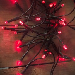 LED fényfüzér, piros, 120 LED, 9,6 méter