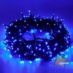LED fényfüzér, 6 méter, kék, beltéri / kültéri, 100 LED