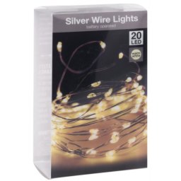 Elemes drót LED fényfüzér - 95 cm, 20 LED - meleg fehér
