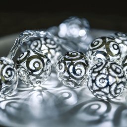 Androméda fényfüzér, hideg fehér, átlátszó kábel, 10 LED, 1 méter