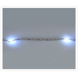 9 méteres, 120 LED-es átlátszó kábeles fénylánc, hálózati adapterrel - hideg fehér