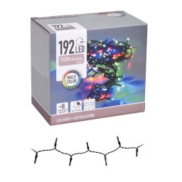 192 LED-es fényfüzér, 8 funkciós, kül- és beltéri, elemes - színes (RGB)