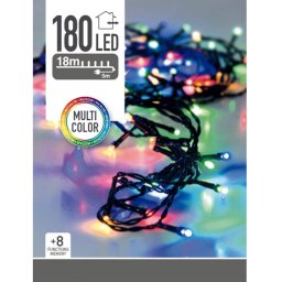 180 LED-es, 18 méteres színes fehér fényfüzér, kültérre, beltérre