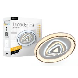 Lucero Emma 110 W-os, 50 cm átmérőjű fehér LED távirányítós és mobil applikációval vezérelhető mennyezeti lámpa