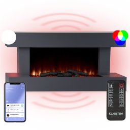Klarstein Studio Light & Fire 1, Smart, kandalló, 1000/2000 W, MDF, WiFi Control (ACO7-Studio L&F 1 B)