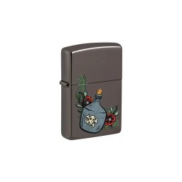 48409 Zippo öngyújtó, black ice színben -Tetoválós téma desing