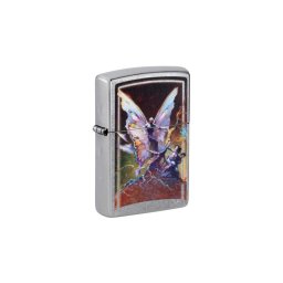 48377 Zippo öngyújtó, utcai csiszolt, Frank Frazetta, molyember motívummal