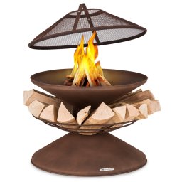 Blumfeldt Aguilera, tűzrakóhely grillel, Ø 65 cm, fatároló, acél (GDW27-Aguilera-Rust)