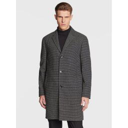 Calvin Klein Gyapjú kabát Statement K10K109952 Fekete Regular Fit