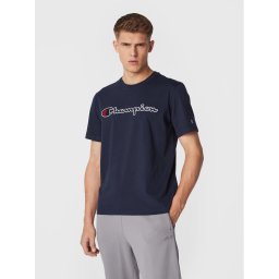 Champion Póló Script Logo Embroidery 218007 Sötétkék Regular Fit