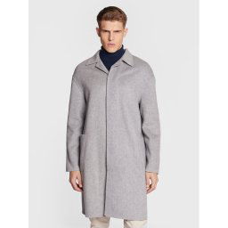 Calvin Klein Gyapjú kabát K10K109549 Szürke Regular Fit