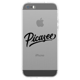 Átlátszó szilikon tok az alábbi mobiltelefonokra Apple iPhone 5/5S/SE - Picasee - old logo - black
