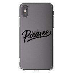 Átlátszó szilikon tok az alábbi mobiltelefonokra Apple iPhone X/XS - Picasee - old logo - black
