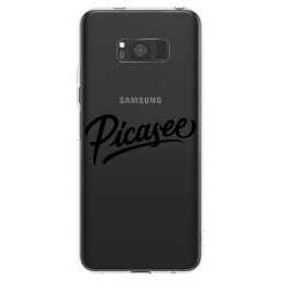 Átlátszó szilikon tok az alábbi mobiltelefonokra Samsung Galaxy S8 G950F - Picasee - old logo - black