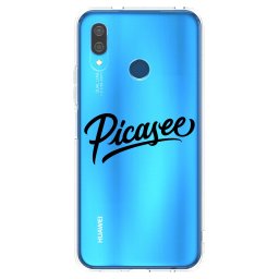 Átlátszó szilikon tok az alábbi mobiltelefonokra Huawei P20 Lite - Picasee - old logo - black