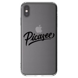 Átlátszó szilikon tok az alábbi mobiltelefonokra Apple iPhone XS Max - Picasee - old logo - black