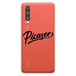 Átlátszó szilikon tok az alábbi mobiltelefonokra Huawei P30 - Picasee - old logo - black