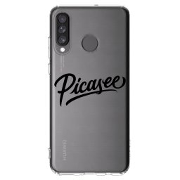 Átlátszó szilikon tok az alábbi mobiltelefonokra Huawei P30 Lite - Picasee - old logo - black